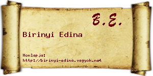 Birinyi Edina névjegykártya
